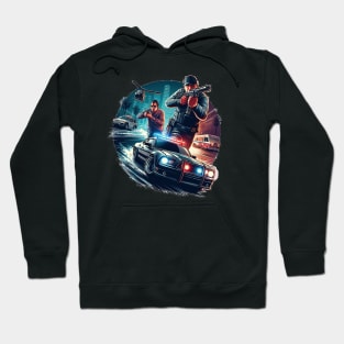 Deadly Chase: Wheels and Shadows on the Run Hoodie